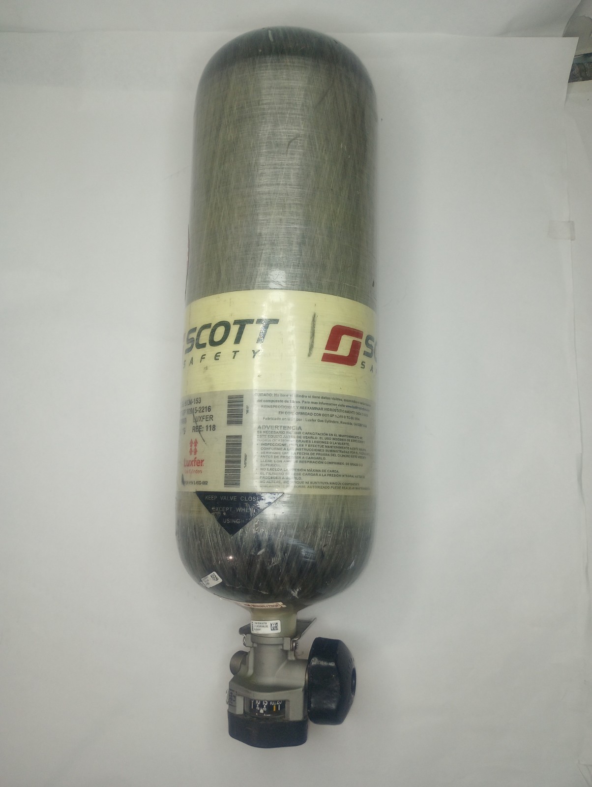 Scott SCBA 2216 PSI Firefighter 30 Minute Carbon Fiber Air Tank Cylinder Fr Ship