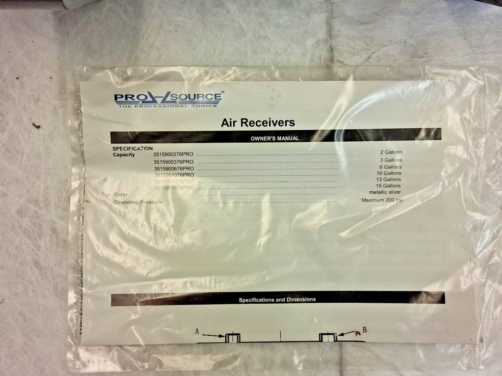 Pro-Source Compressed Air Tank & Reciever 6 Gal 200 Max psi 3515900676PRO