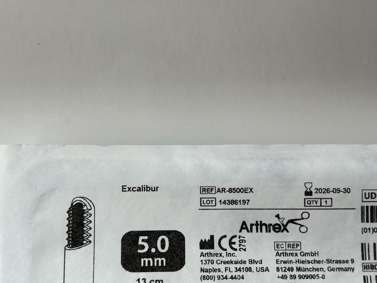 Arthrex Shaver Blade Excalibur, 4.0 mm x 13 cm IN DATE
