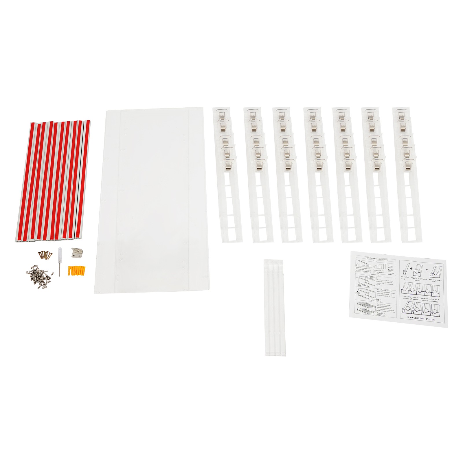 Wall Mounted Acrylic Cigarette Display Organizer With Auto Cigarette Pusher
