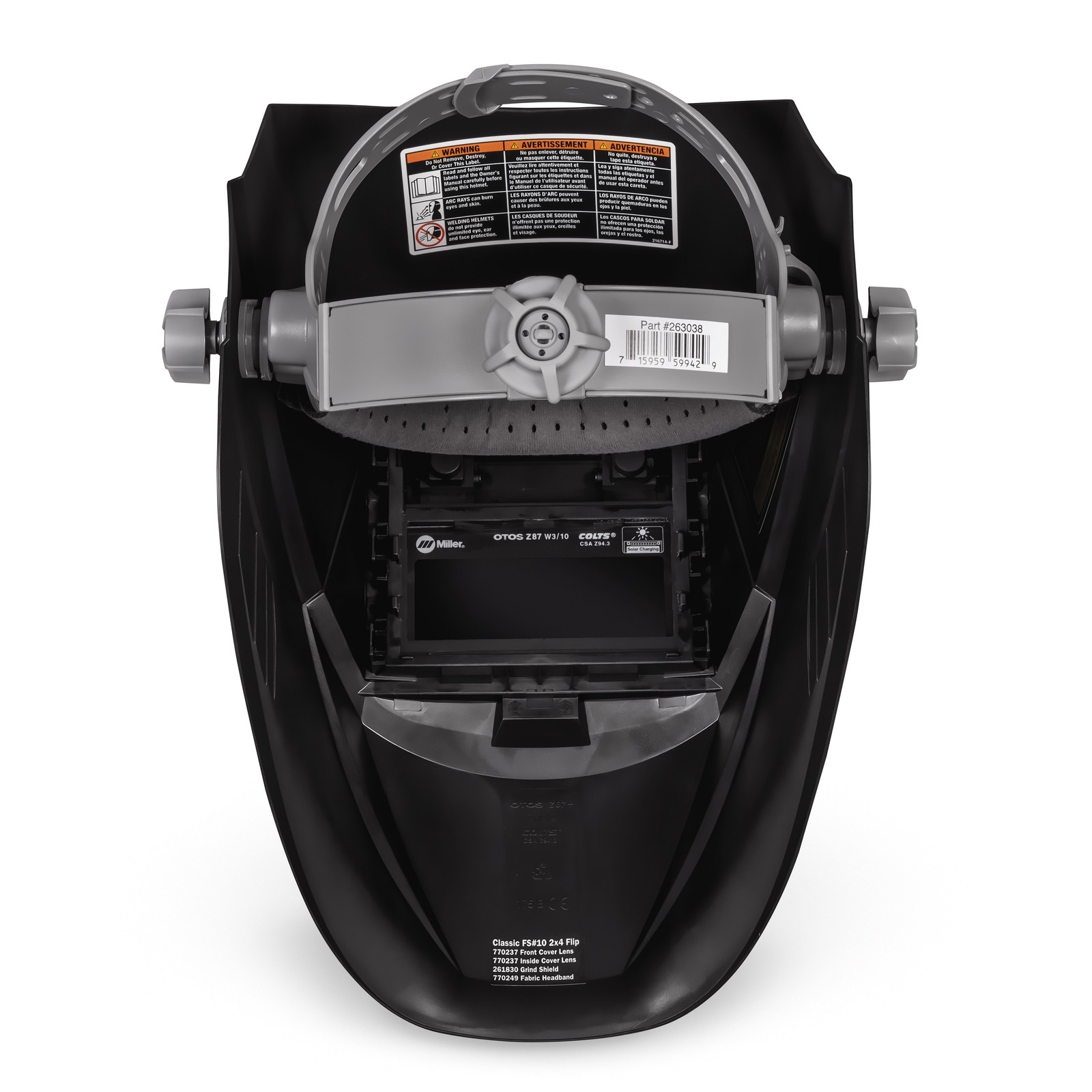 Miller 287798 Helmet Classic Series FS#10 2X4 Flip-up with ClearLight