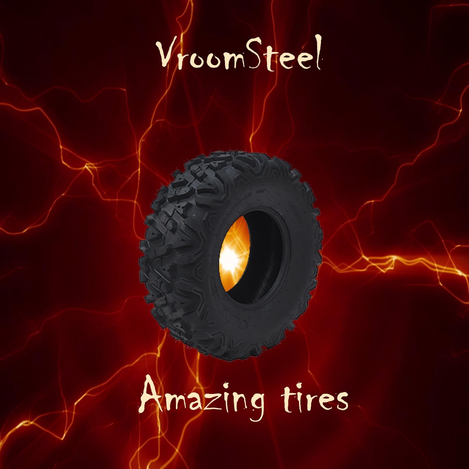 24×8-12 ATV UTV Tires Set of 2 6PR All-Terrain Off-Road Tubeless