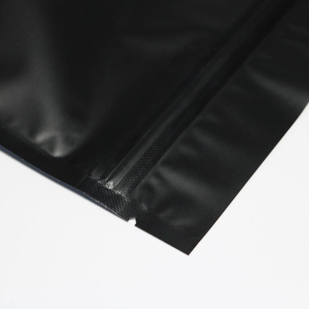 Variety of Sizes for 100pcs Matte Black Metallic Foil Stand-Up Resealable Bags