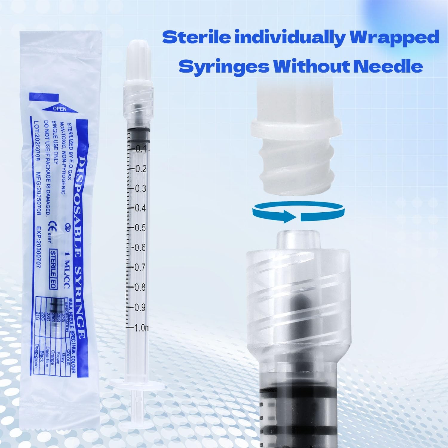 1ml Syringes Without Needles, 1cc Luer Lock Syringe – Disposable