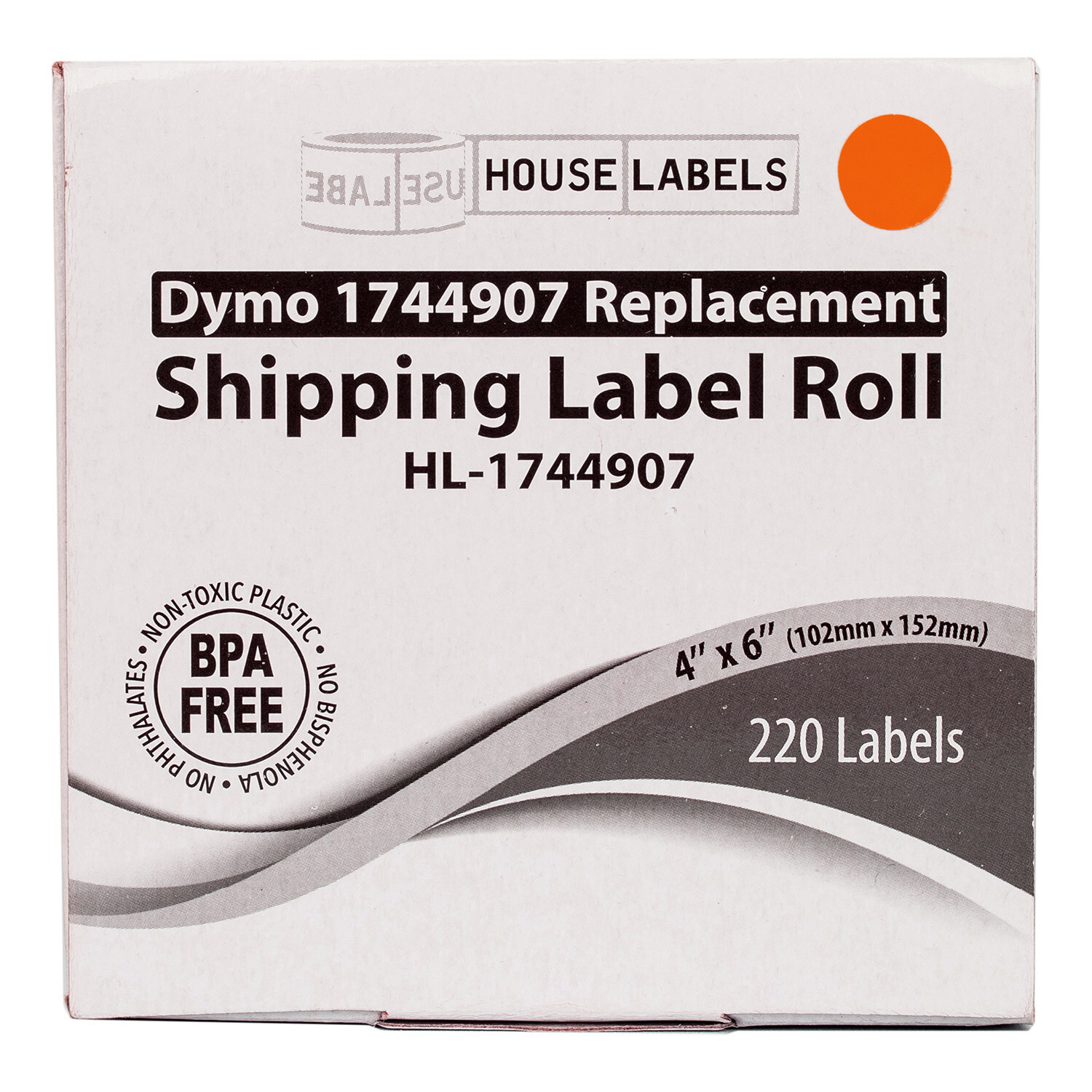 DYMO LW 1744907 ORANGE 4XL 4×6 4″x6″ – (15) Rolls All-Purpose Labels – FREE SHIP