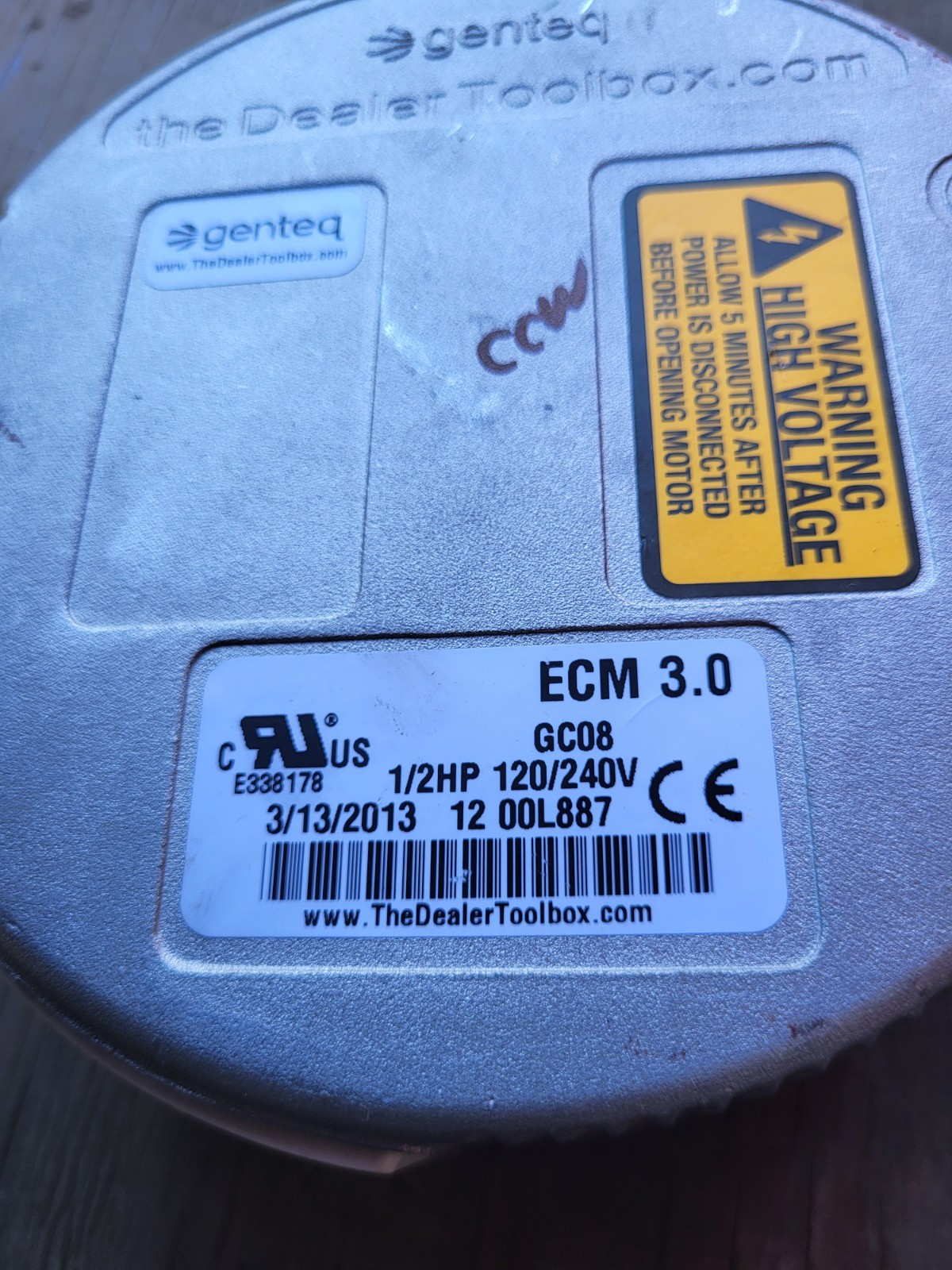 USED Genteq ECM 3.0 GC08 Module Only 1/2HP 120/240V CCWLE FREE SHIPPING