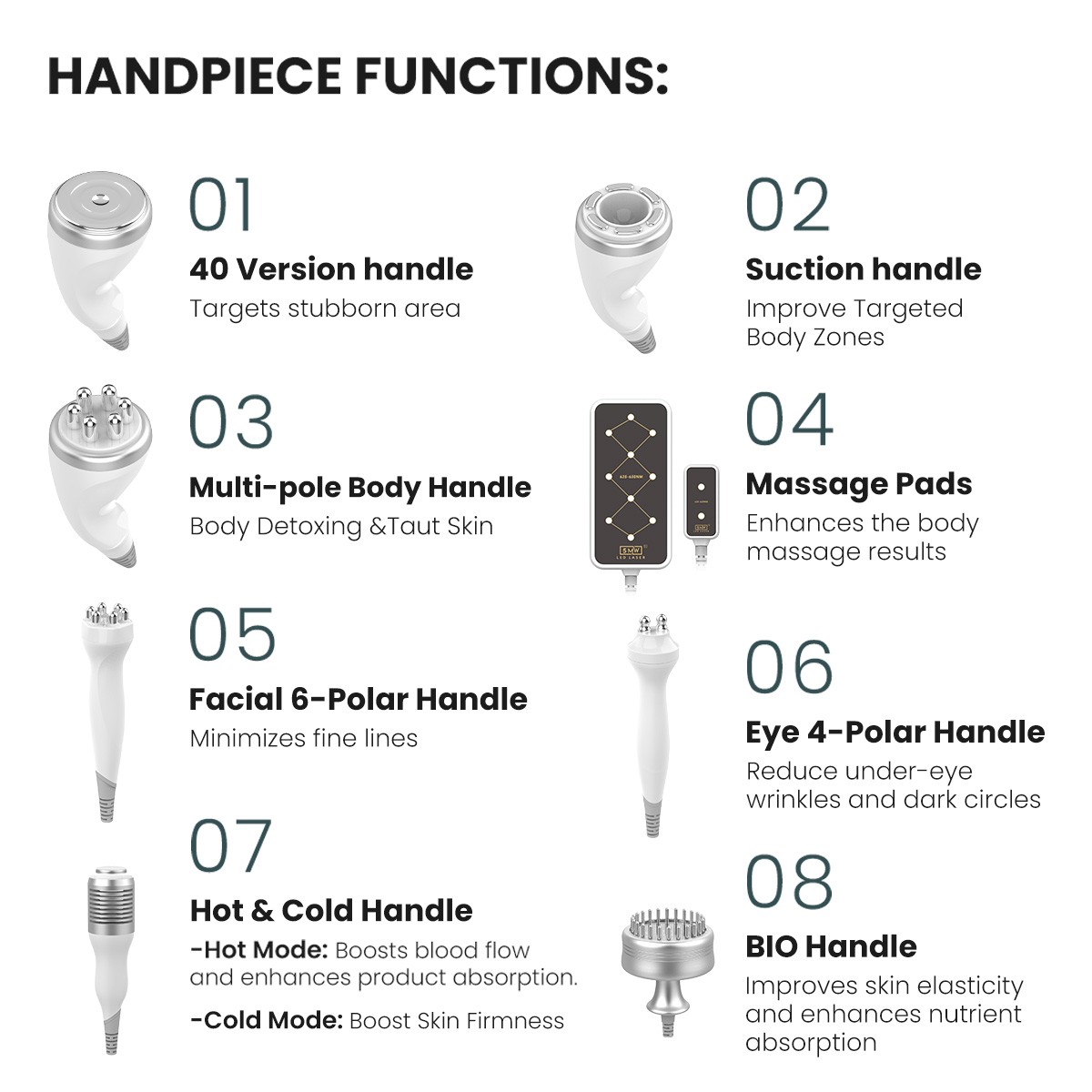 Pro 9 in 1 Beauty Machine Body Massage Facial Skin Care Salon Grade Equipment