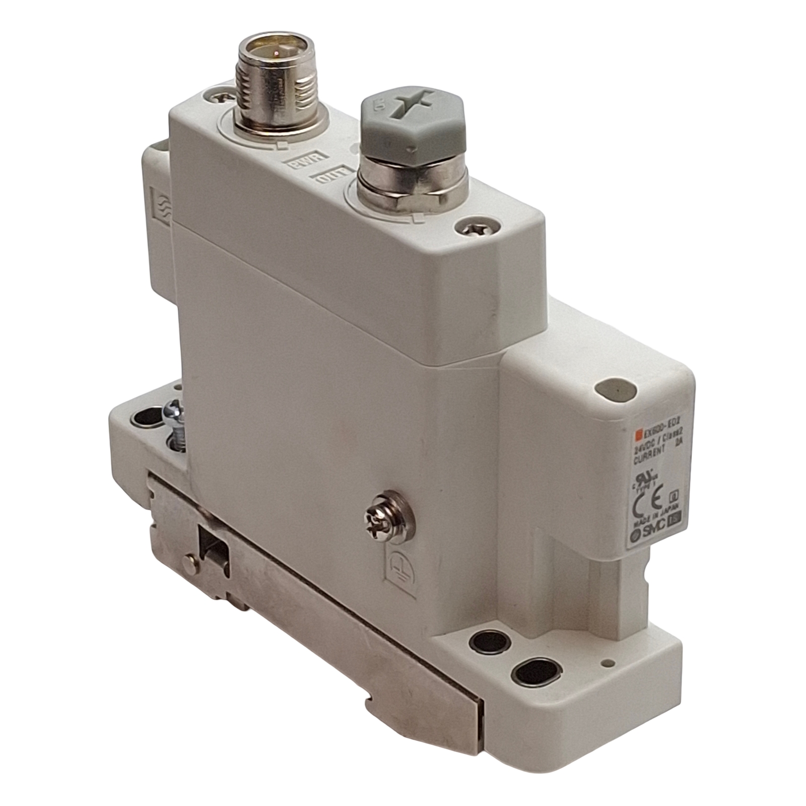 SMC EX600-ED2 Fieldbus Device End Plate, M12 5-Pin Male, 24VDC 2A, DIN Rail