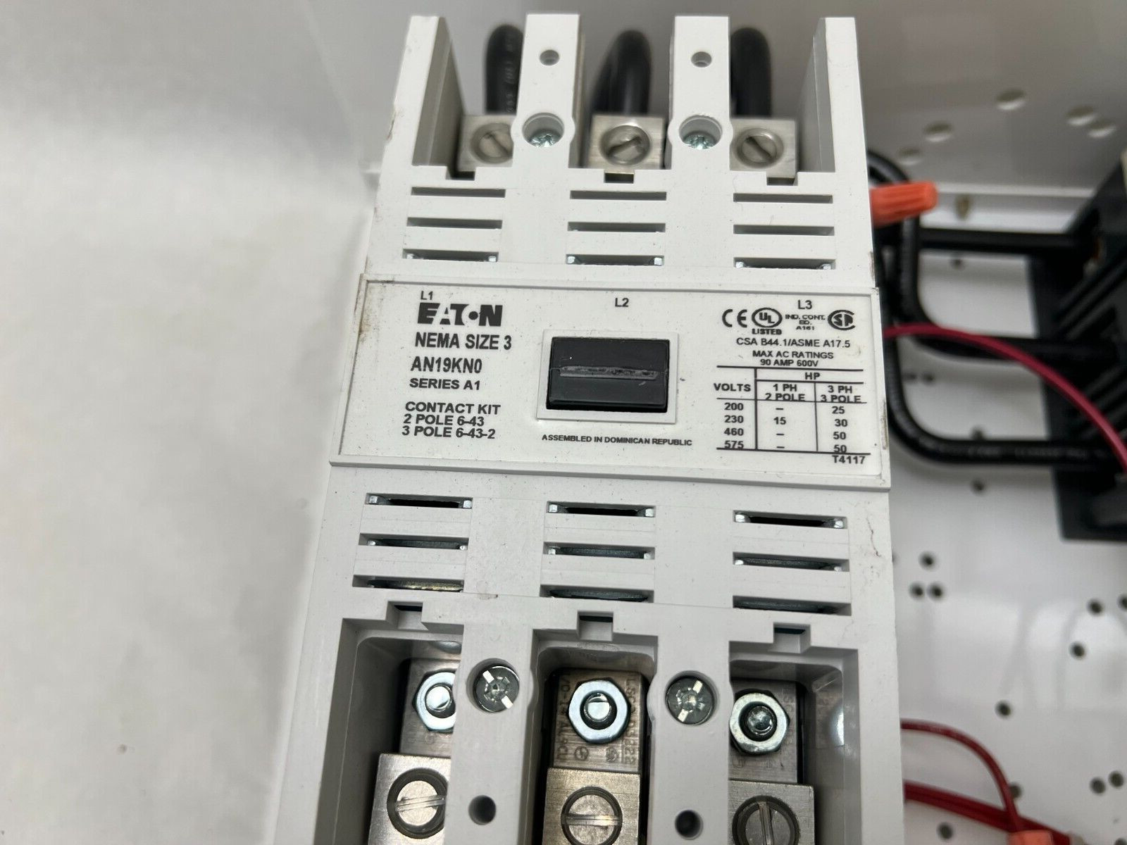 Eaton AN19KN0 Size 3 LNV0018013 Used Bucket HMCP100R3C Brkr 480V 120V Coil #C7