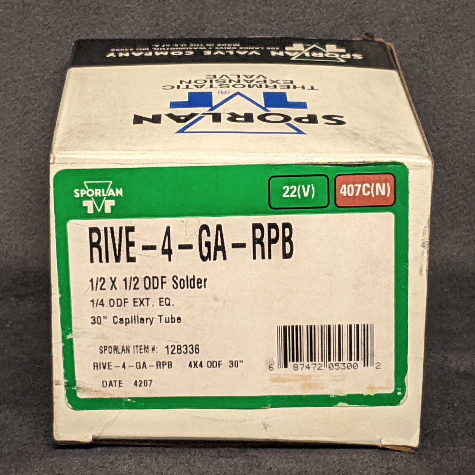~Discount HVAC~ SV-RIVE4GARPB-Sporlan Expansion Valve TXV 4 Ton 1/2X1/2″ ODF R22
