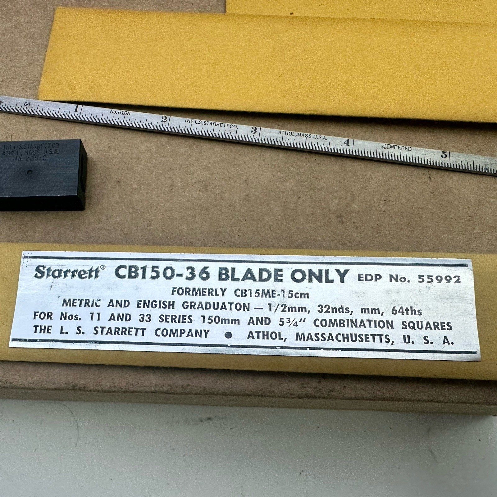 Starrett No. 289-C Height + Depth Gage Attachment Set Woodworking Machinist Tool