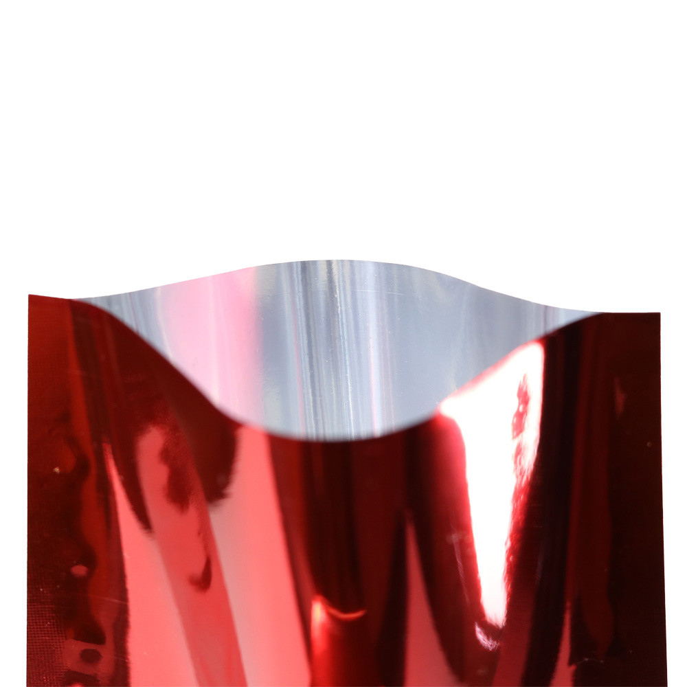 Many Sizes for Glossy Red Flat Foil Mylar Heat-Sealable Open Top Pouch Bag R05