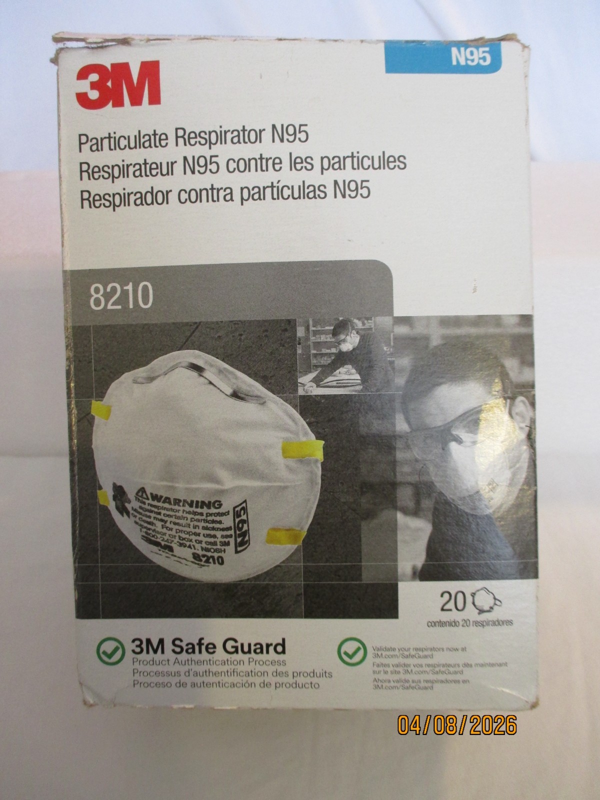 3M Particulate Respirator N95 8210 Box of 20