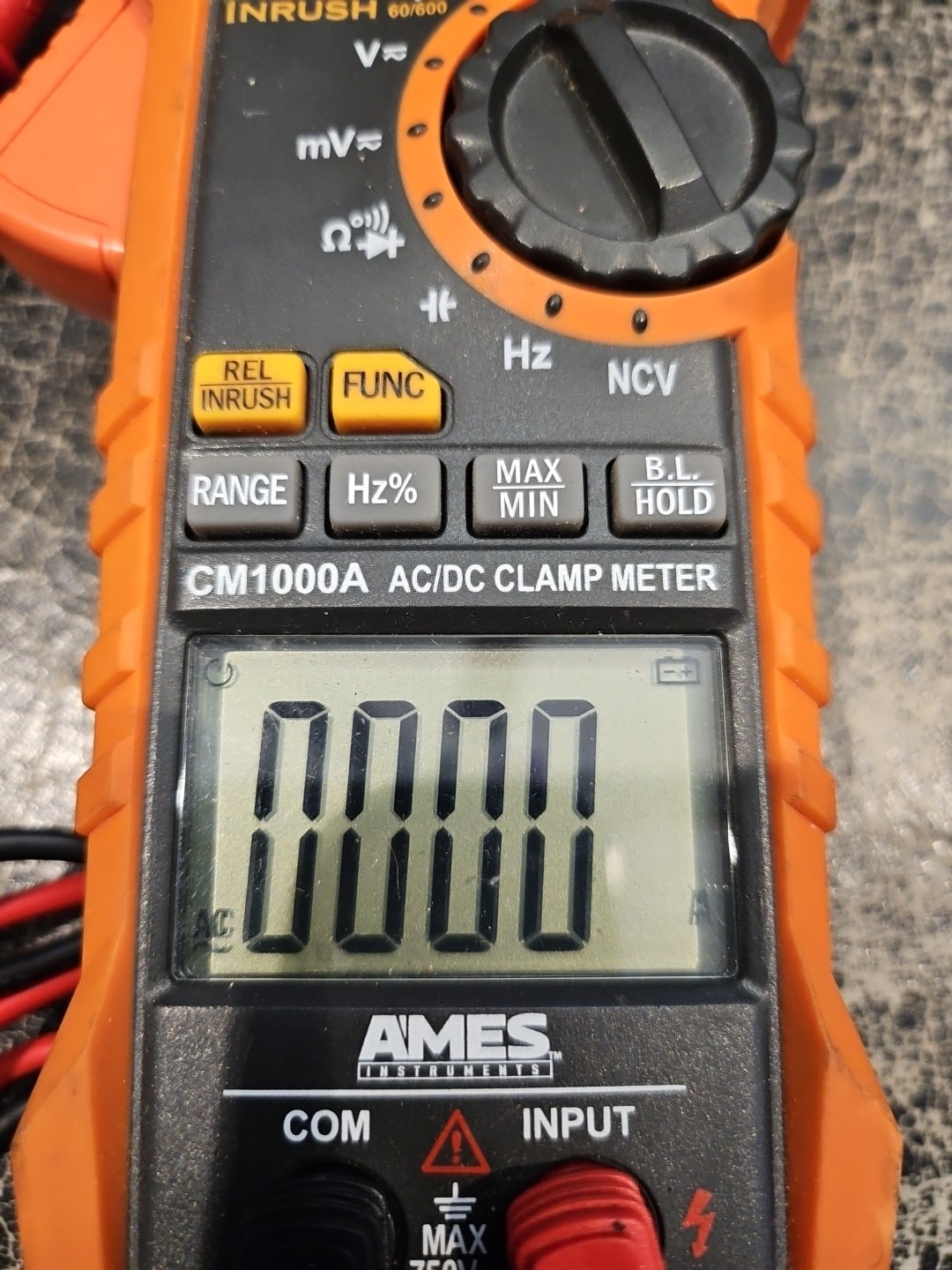 Ames AC / DC Digital Clamp Meter Cat lll 1000V CAT IV 600V CM1000A T-RMS INRUSH