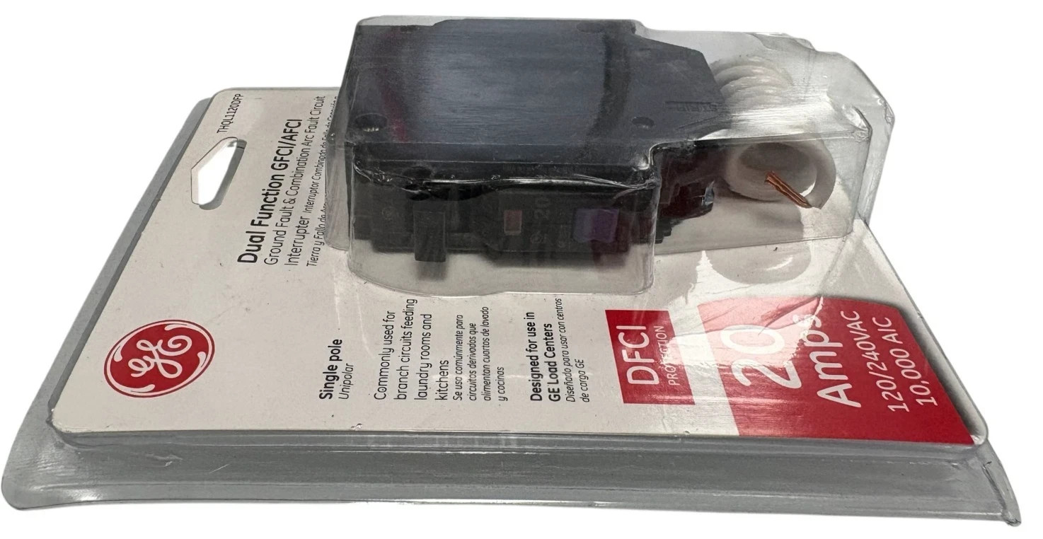 GE Q-Line 20 Amp Single-Pole Dual Function Arc Fault/GFCI Breaker