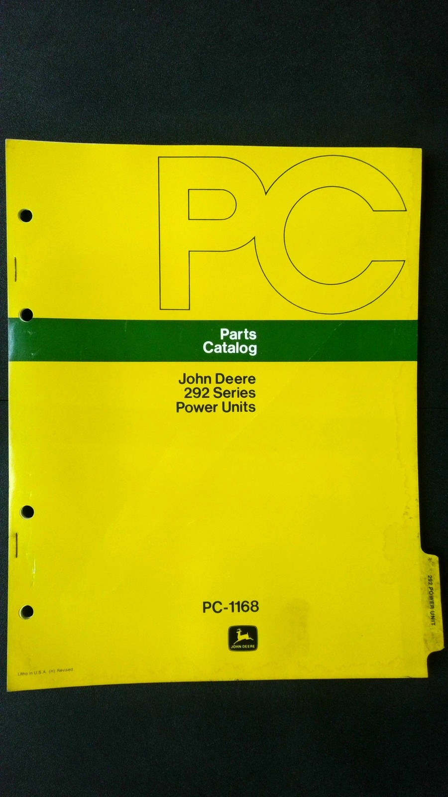 John Deere 292 Series Power Units Parts Catalog Manual PC-1168