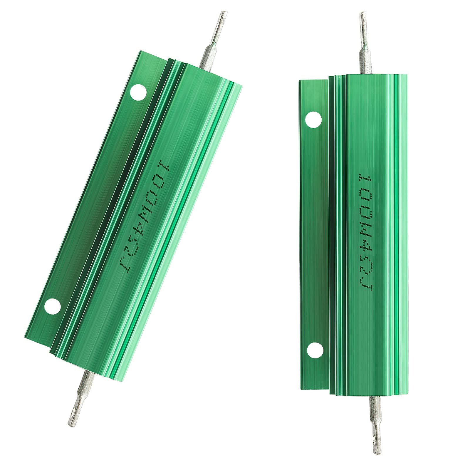 Bonsicoky 2Pcs 100W 4 Ohm Wirewound Resistors, Aluminum Housed 4