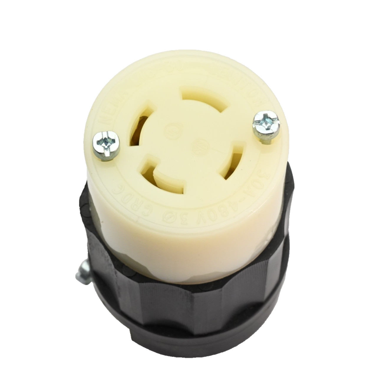 Leviton 2733 Locking Plug Black 30A 480V 3P 4 Wire Grounding L16-30R