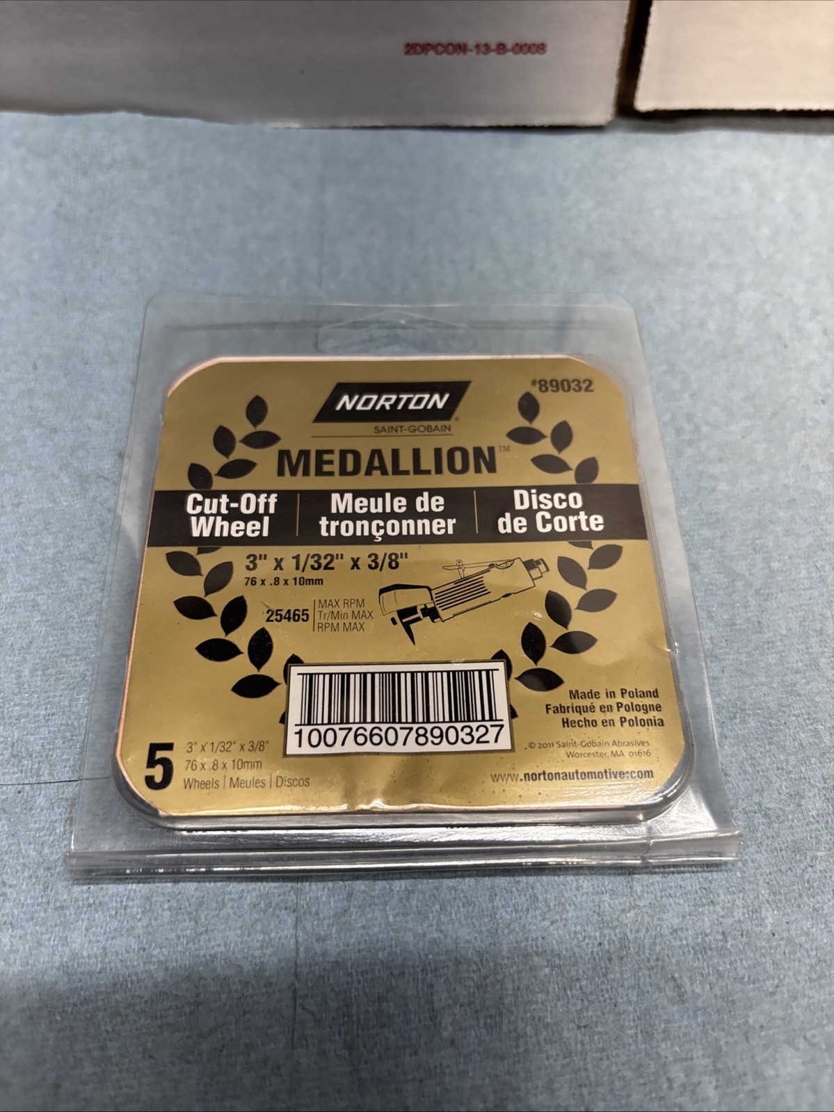 Norton Abrasives 89032 Cutoff Wheels Medallion, 5 Pack, 3×1/32×3/8