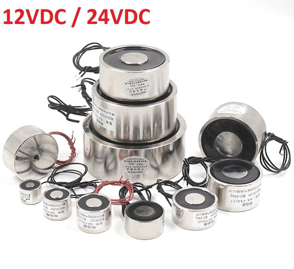12V 24V DC 2.5-150KG Electric Lifting Magnet Electromagnet Solenoid Holding Coil