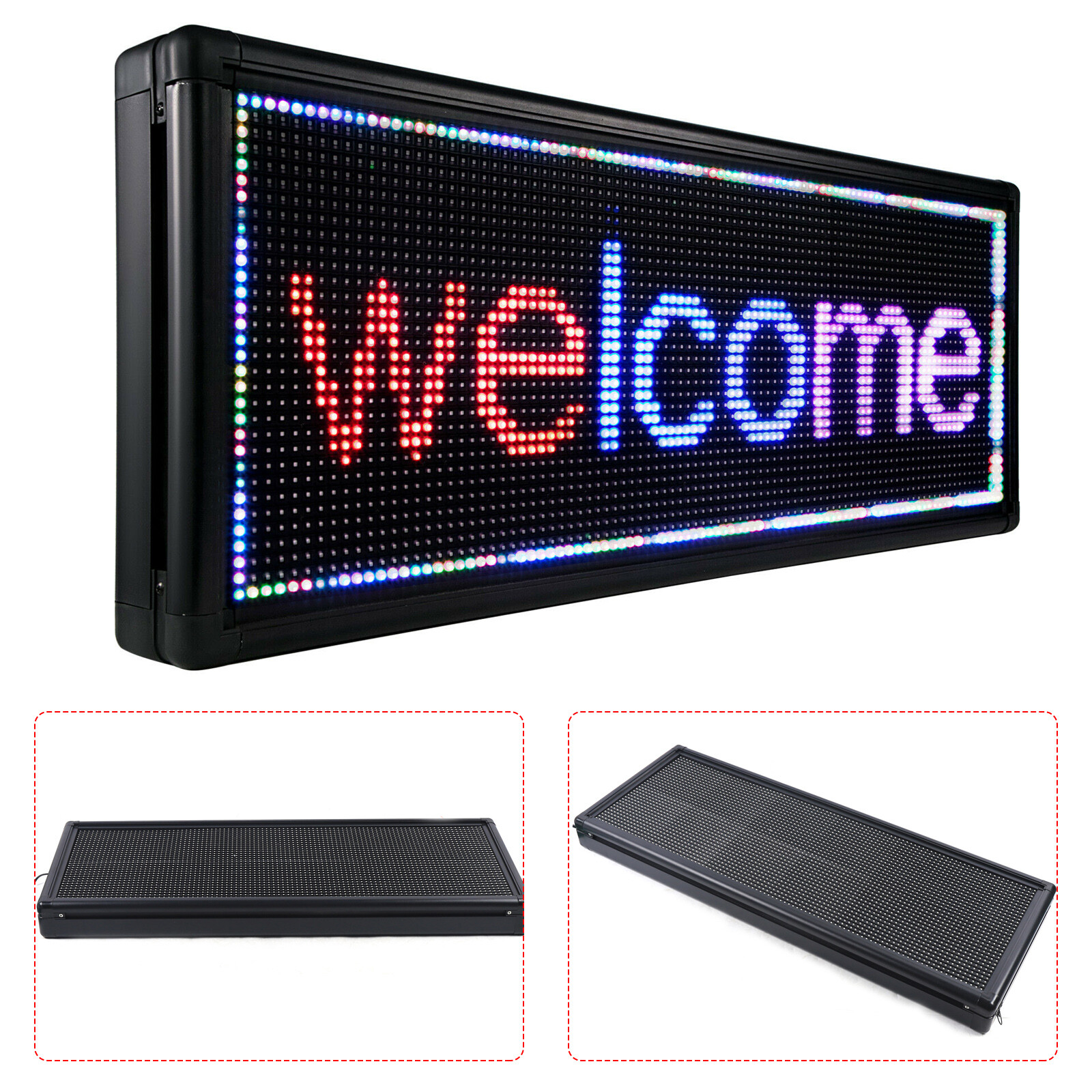 LED Sign 40″ X 15″ Scrolling Message Display Board 3 Color Programmable Sale!