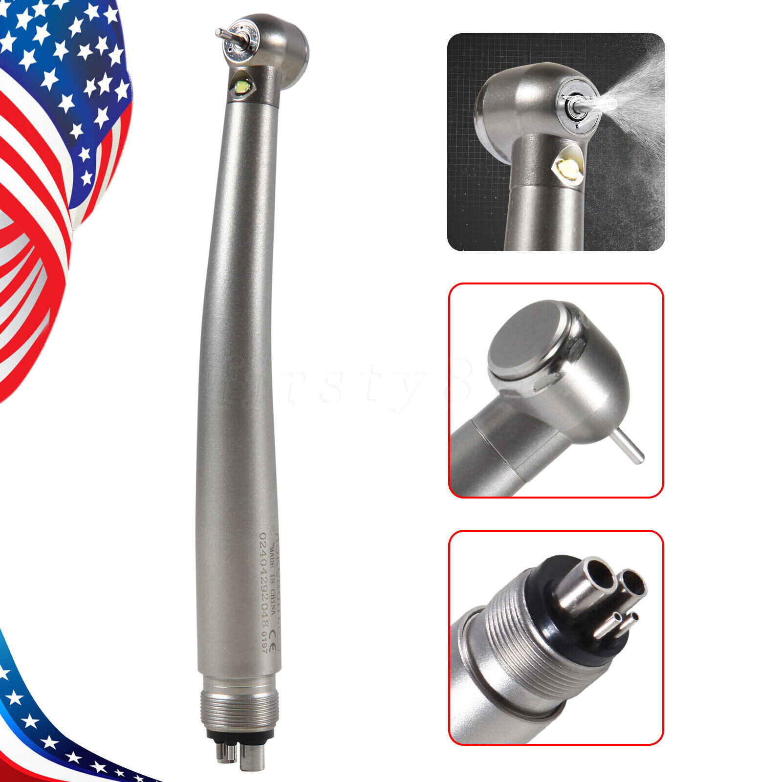 Askeadnt Dental LED E-generator Fiber High Speed Handpiece Air Turbine 4 Holes
