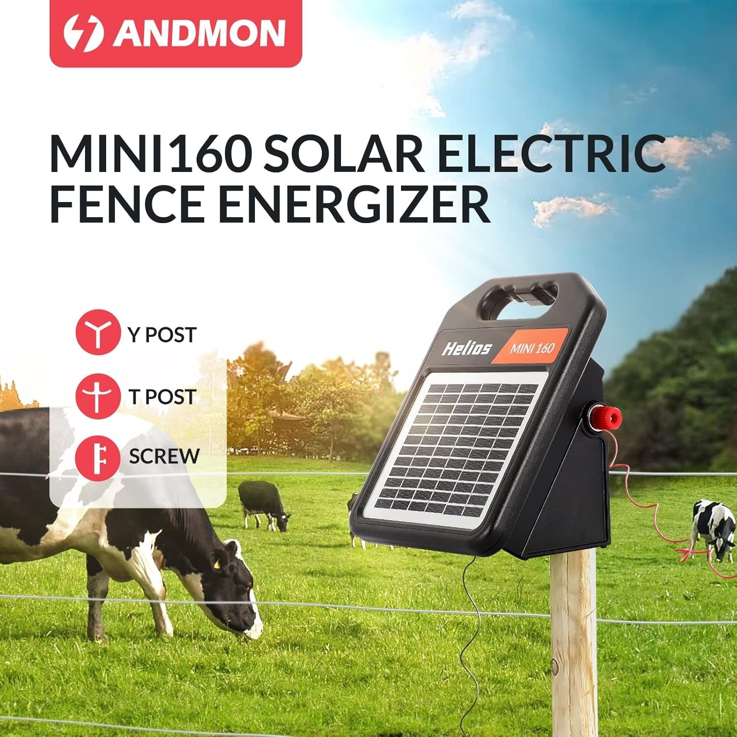 Powerful Solar Electric Fence Energizer, 10-Mile Range