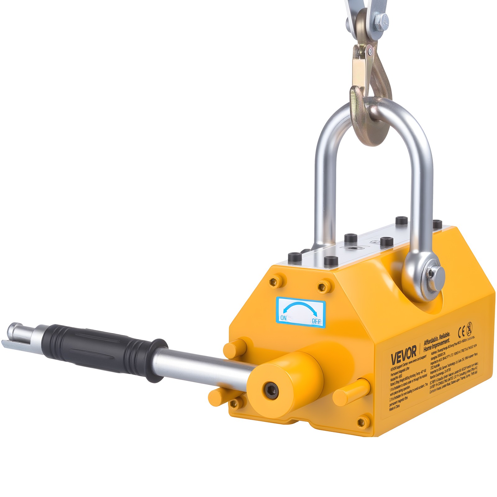 VEVOR Permanent Magnetic Lifter Lifting Magnet 1320 lbs Pulling Capacity N42