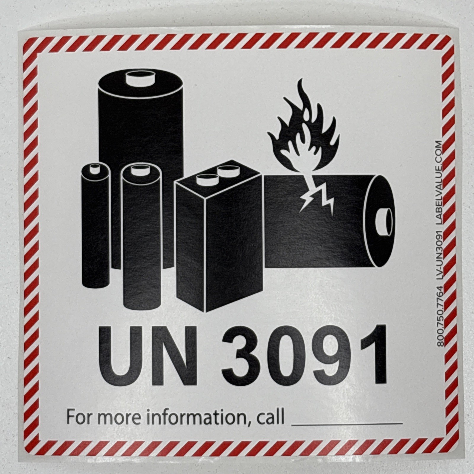UN3091 Lithium Ion Battery Shipping Labels Stickers Lot of 6 4.75X4.5 inch