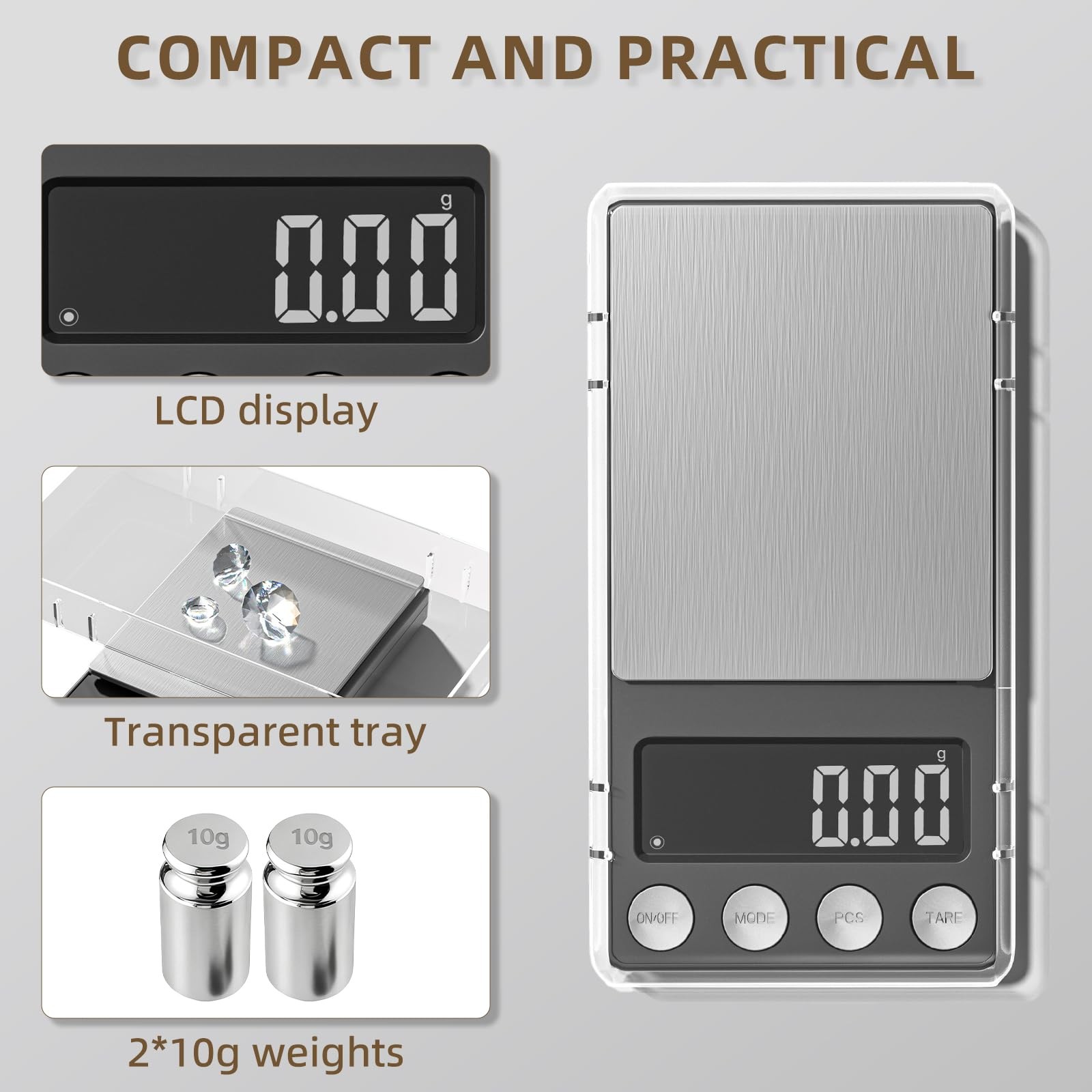 SKEAP Digital Coin Scale, Gram Scale 0.01g Accuracy for Coin Collectors, Bank…