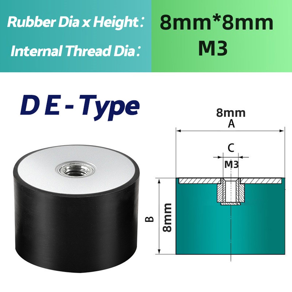 Rubber Mount Shock Absorber Anti Vibration M3 – M20 Female Rubber metal buffer-E