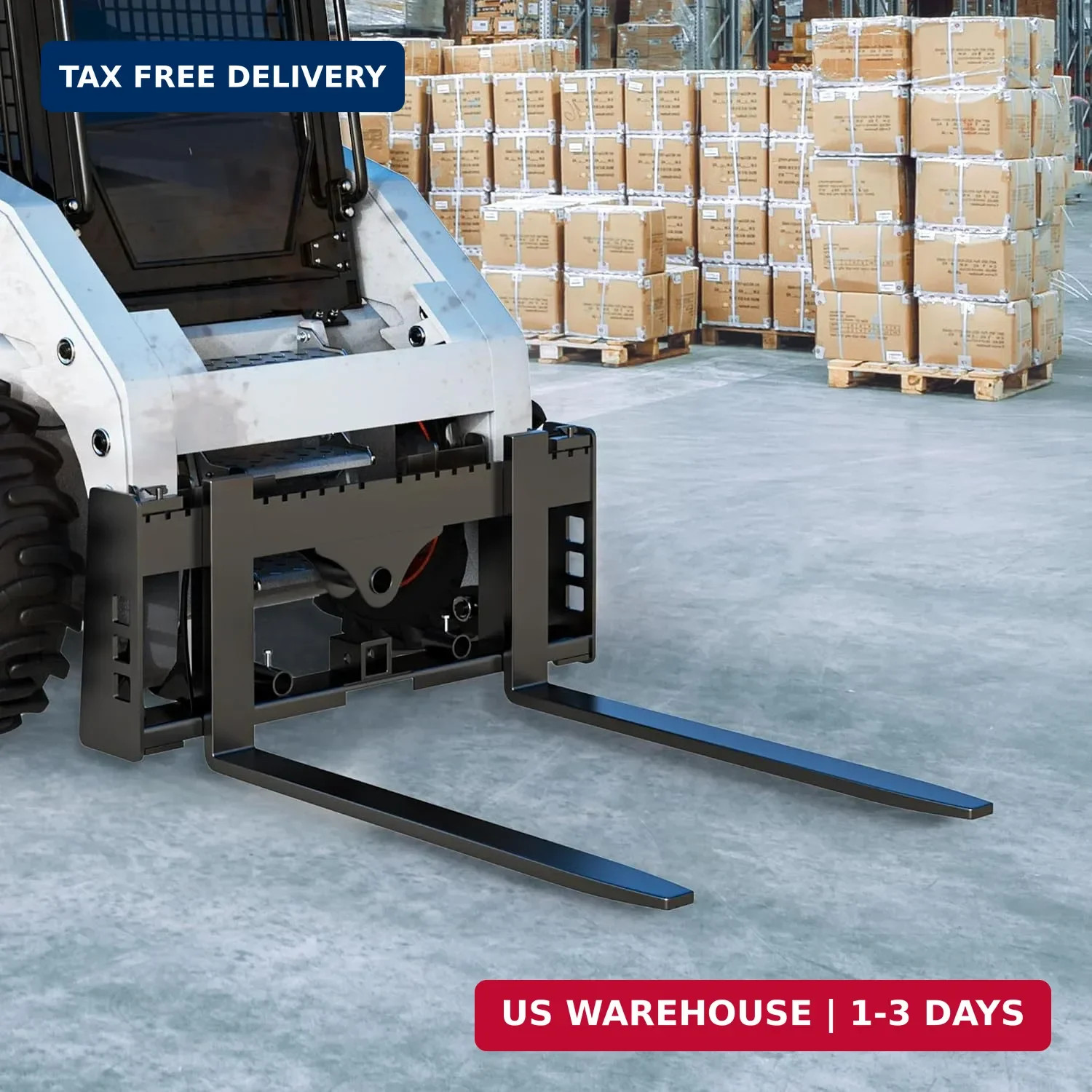 YITAMOTOR 42″ Pallet Forks Forklift Blades, 2500lbs Universal Skid Steer Pallet