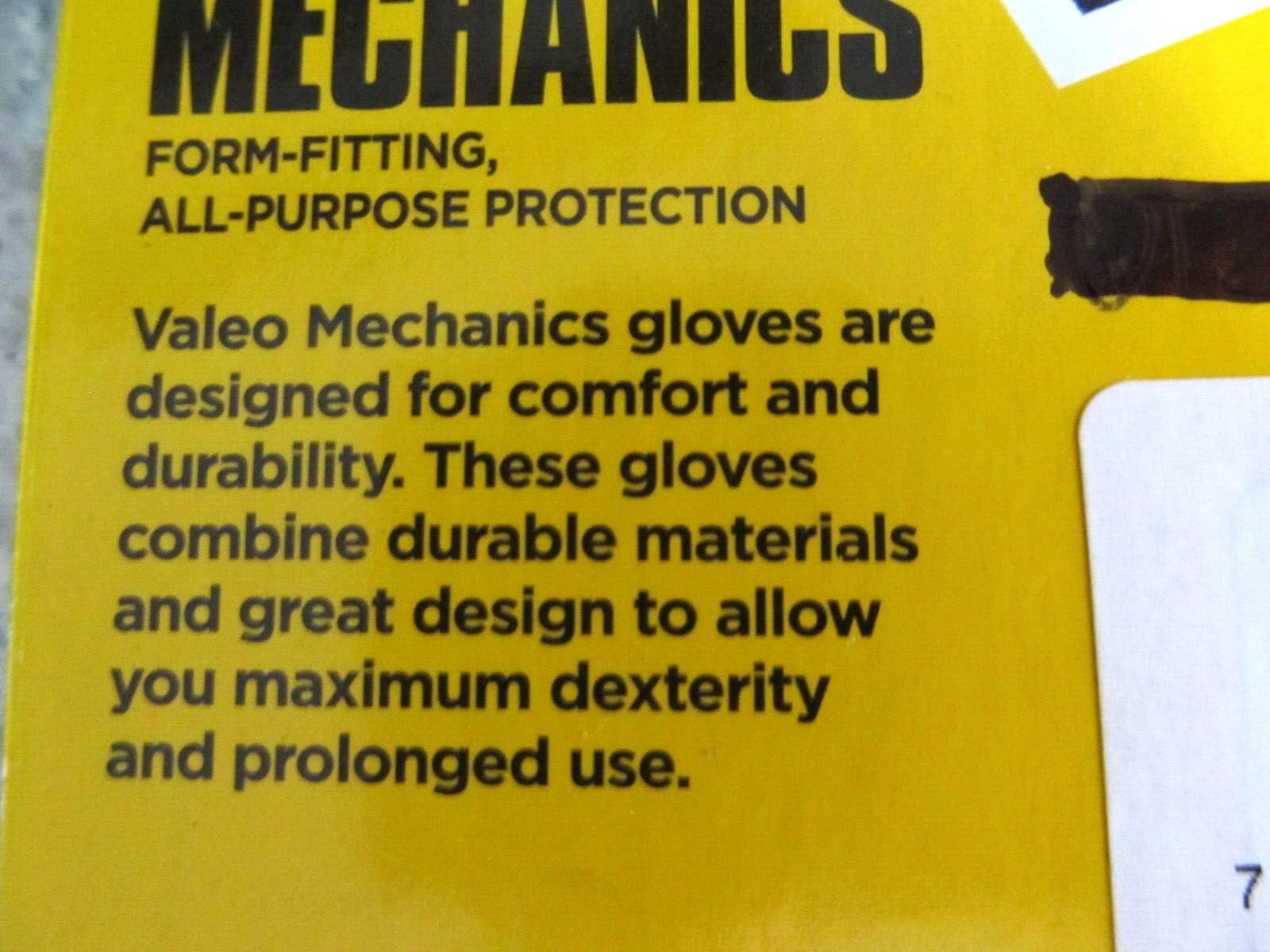 Mechanics Gloves X-Large V140 Black/Gray Form Fitting All-Purpose Protect VALEO