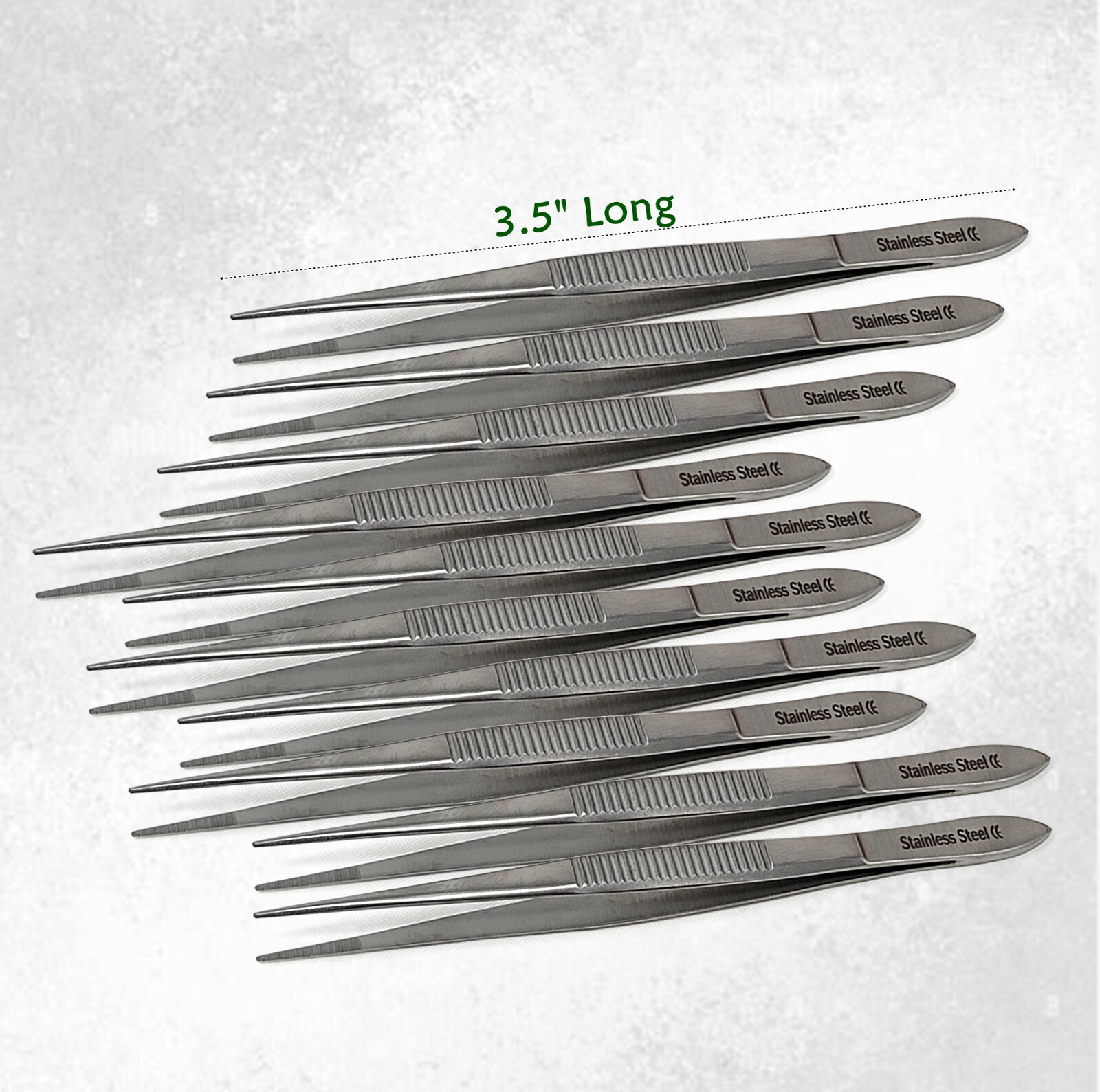 6 STAINLESS STEEL SPLINTER FORCEPS TWEEZERS 3.5″ SURGICAL DENTAL INSTRUMENTS