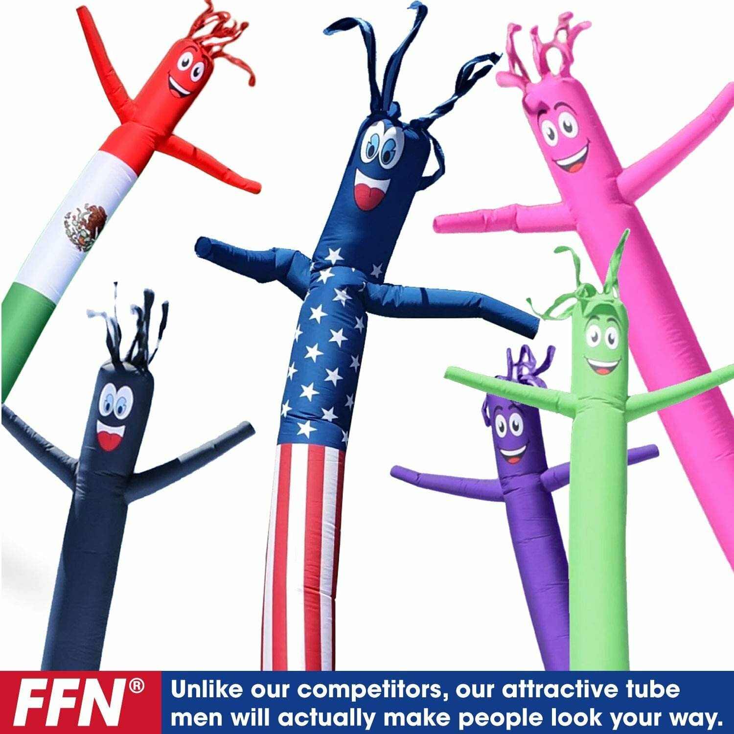 American Flag USA 8 Foot Tall Inflatable Tube Man Air Powered Waving Puppet,…