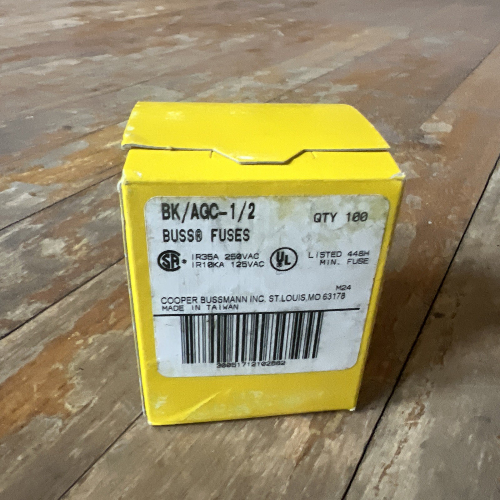 Bussman Fuse 1/2AMP Fast Acting 250V Glass AGC-1/2 Lot of (100)