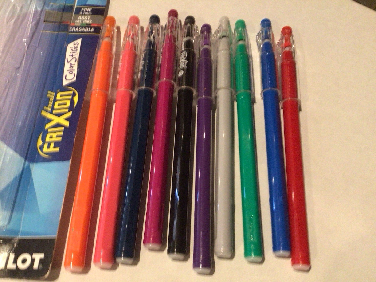 Pilot Frixion Clicker Erasable Gel Ink Pens, Fine Point, Assorted, 10 Pens