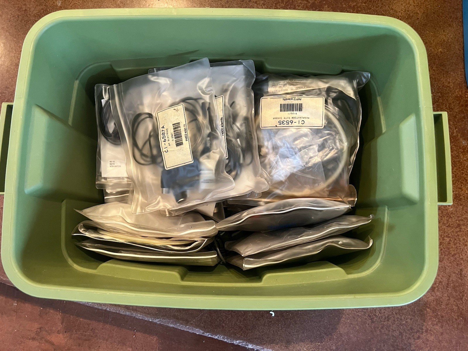 Huge box – PASCO Scientific Sensors, Heart Rate, pH Electrode, EKG, Respiration.