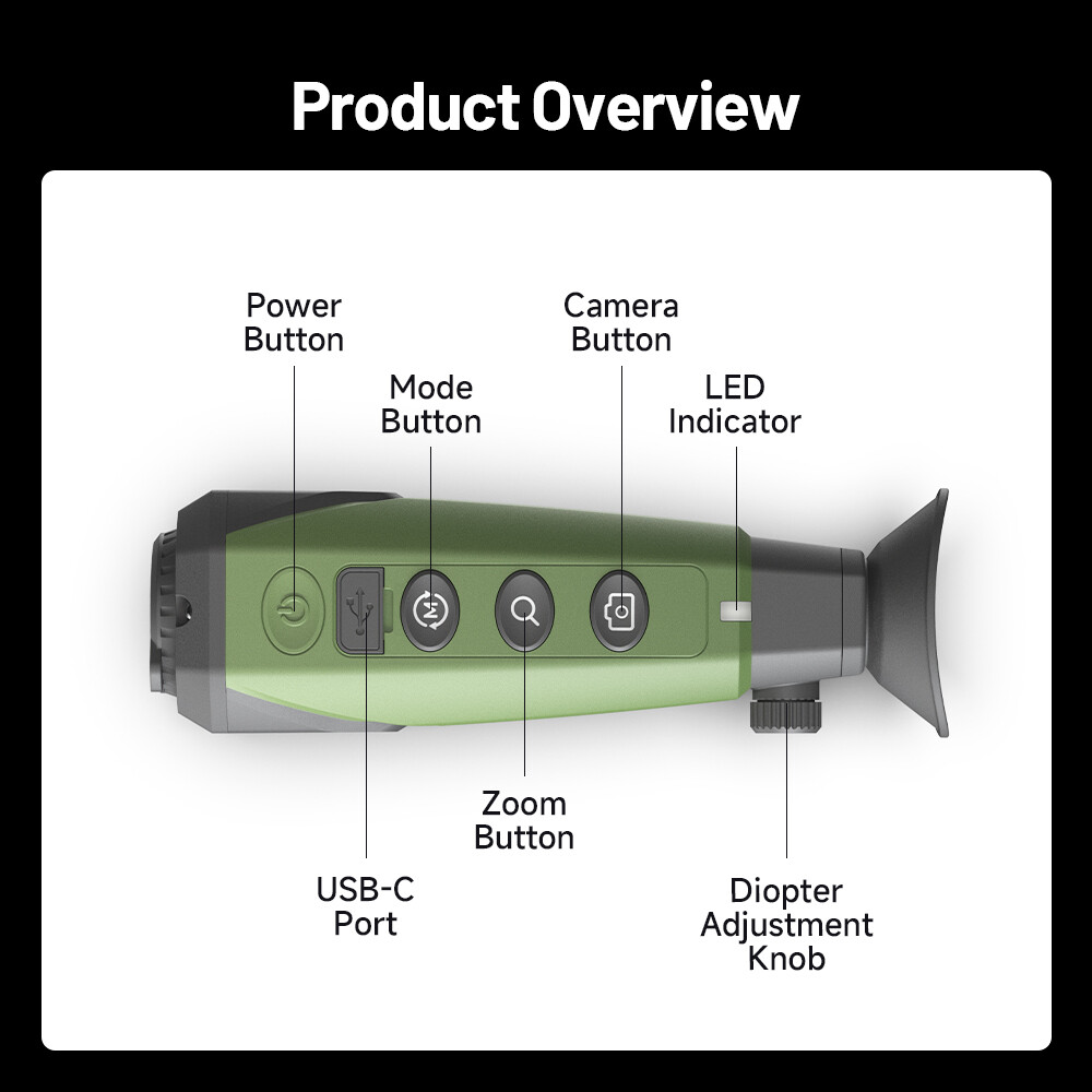 Super-Ai 384×288 Thermal Imaging Monocular 1-8X Digital Zoom Scope for Hunting