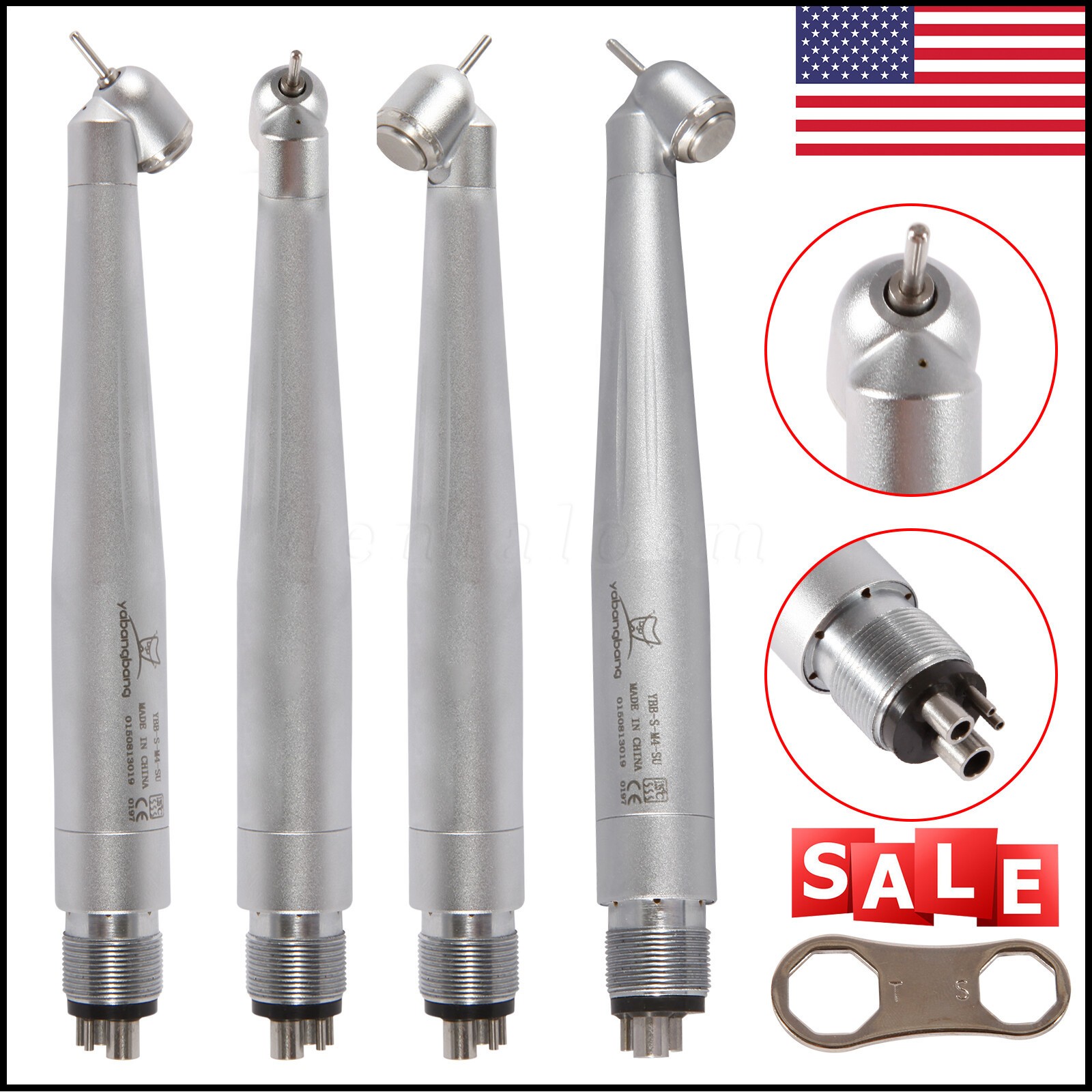 Dental 45 Degree Surgical High Speed Handpiece Push Button 4Hole bang WCA4