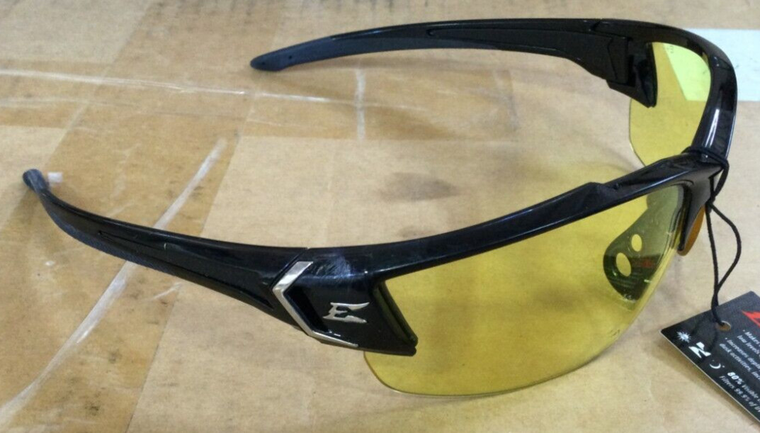 Edge Eyewear SD112-G2 Safety Glasses, Traditional Yellow Poly Lens (2Pack)