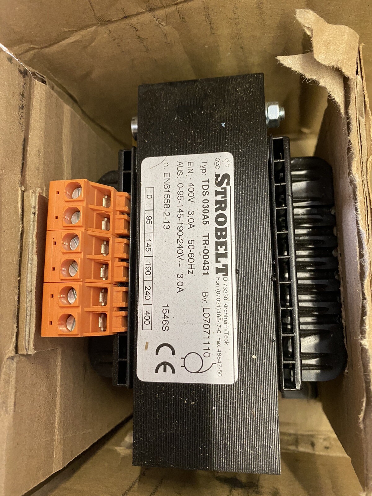 TDS 030A5, Transformer 3A, 400V, IP00, 5 Steps, Set of 2 Pcs.