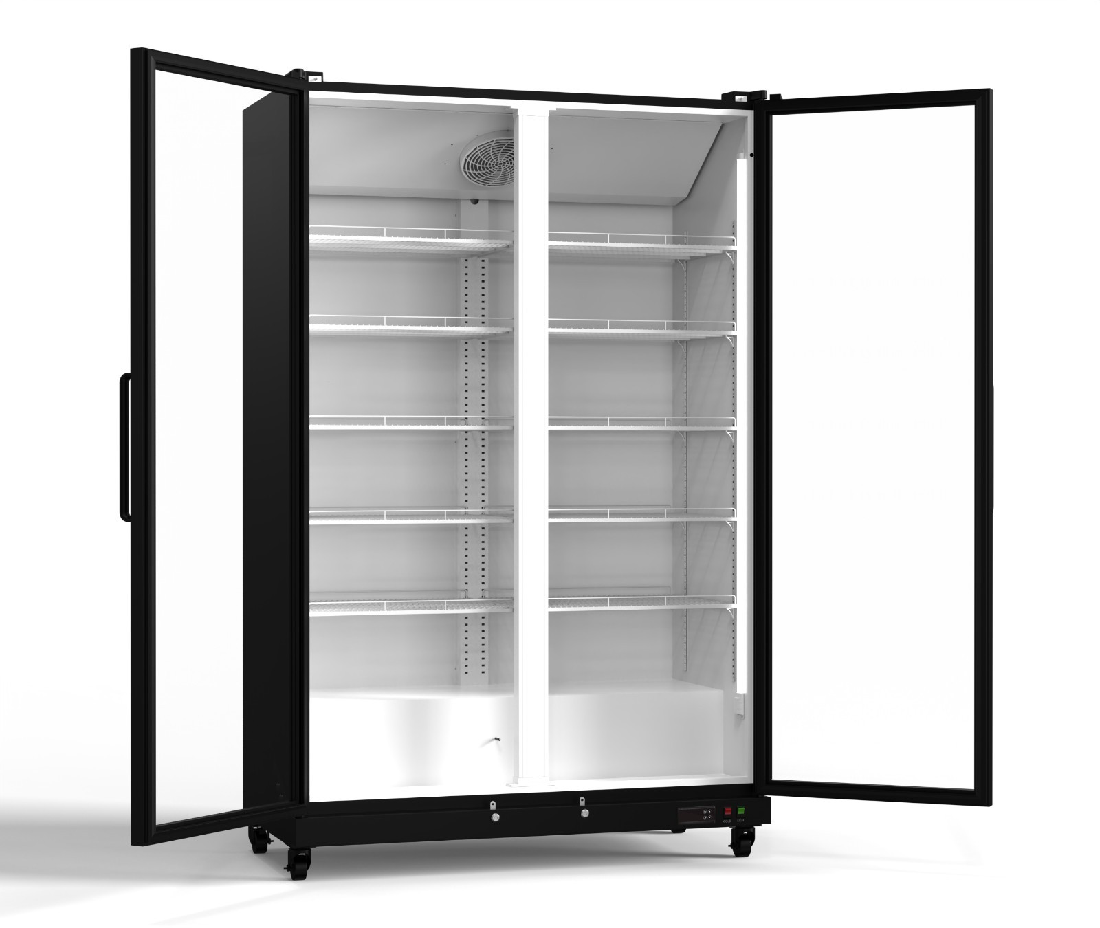 Yeego Commercial Drink Fridge Double-layer Glass Door Merchandiser Soda Beverage