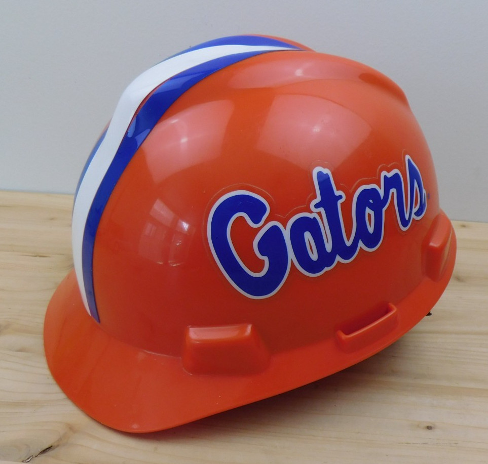 Florida Gators Official NCAA Hard Hat MSA Approved Made in USA Class E & G