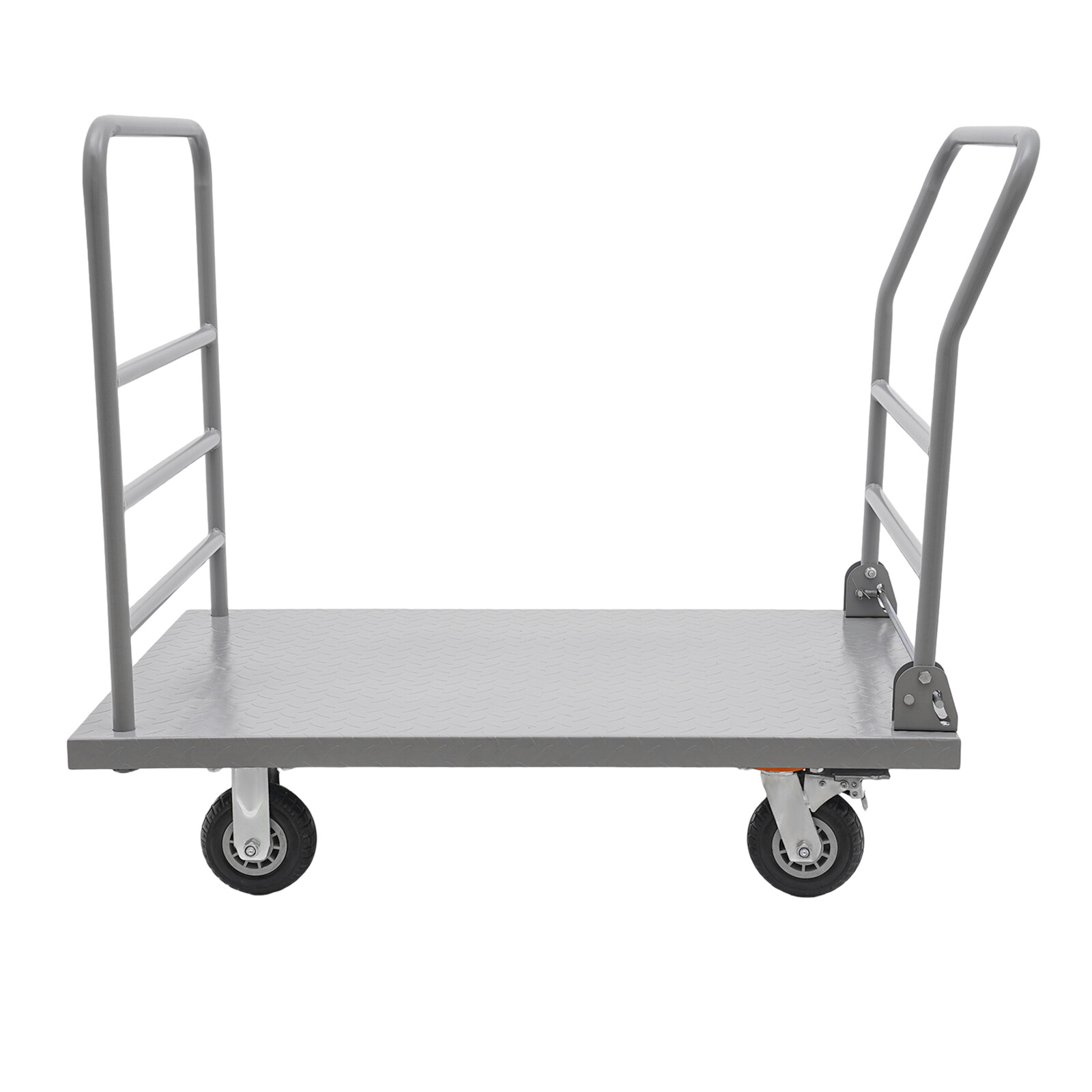 Platform Truck Cart, Heavy Duty Push Cart 2000LB with Detachable Rear Guardrail