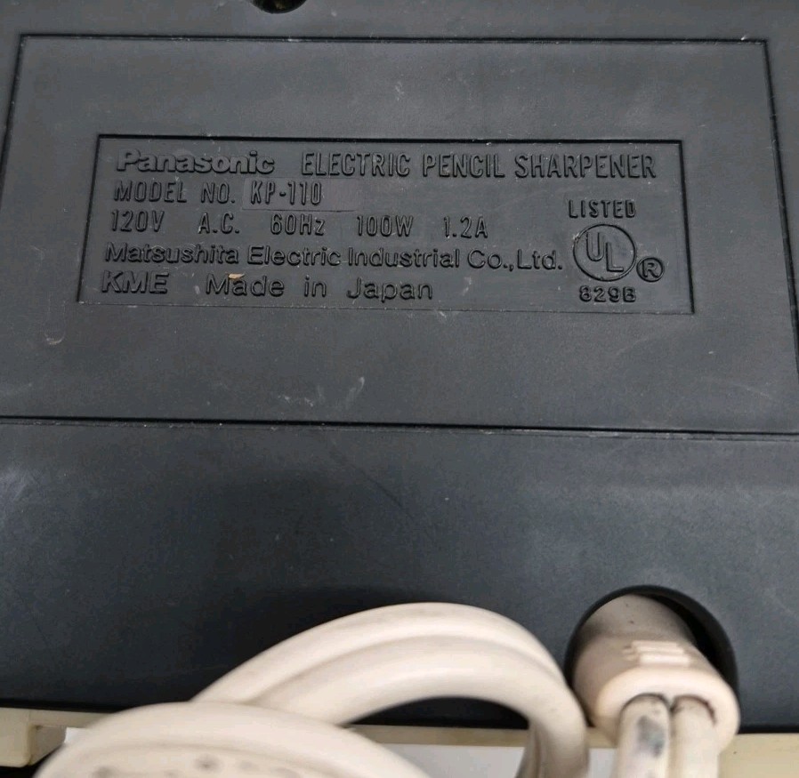 VINTAGE Panasonic KP-110 Electric Pencil Sharpener , 120V, Auto-Stop