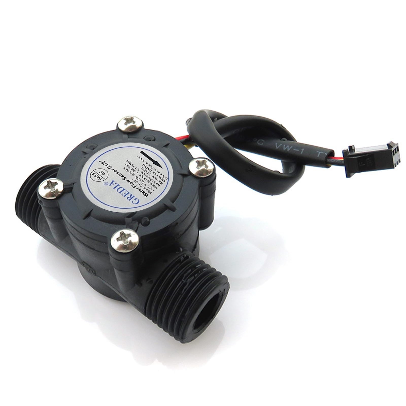 1/2 Water Flow Sensor Food Grade Switch Hall Effect Flowmeter 130L/min
