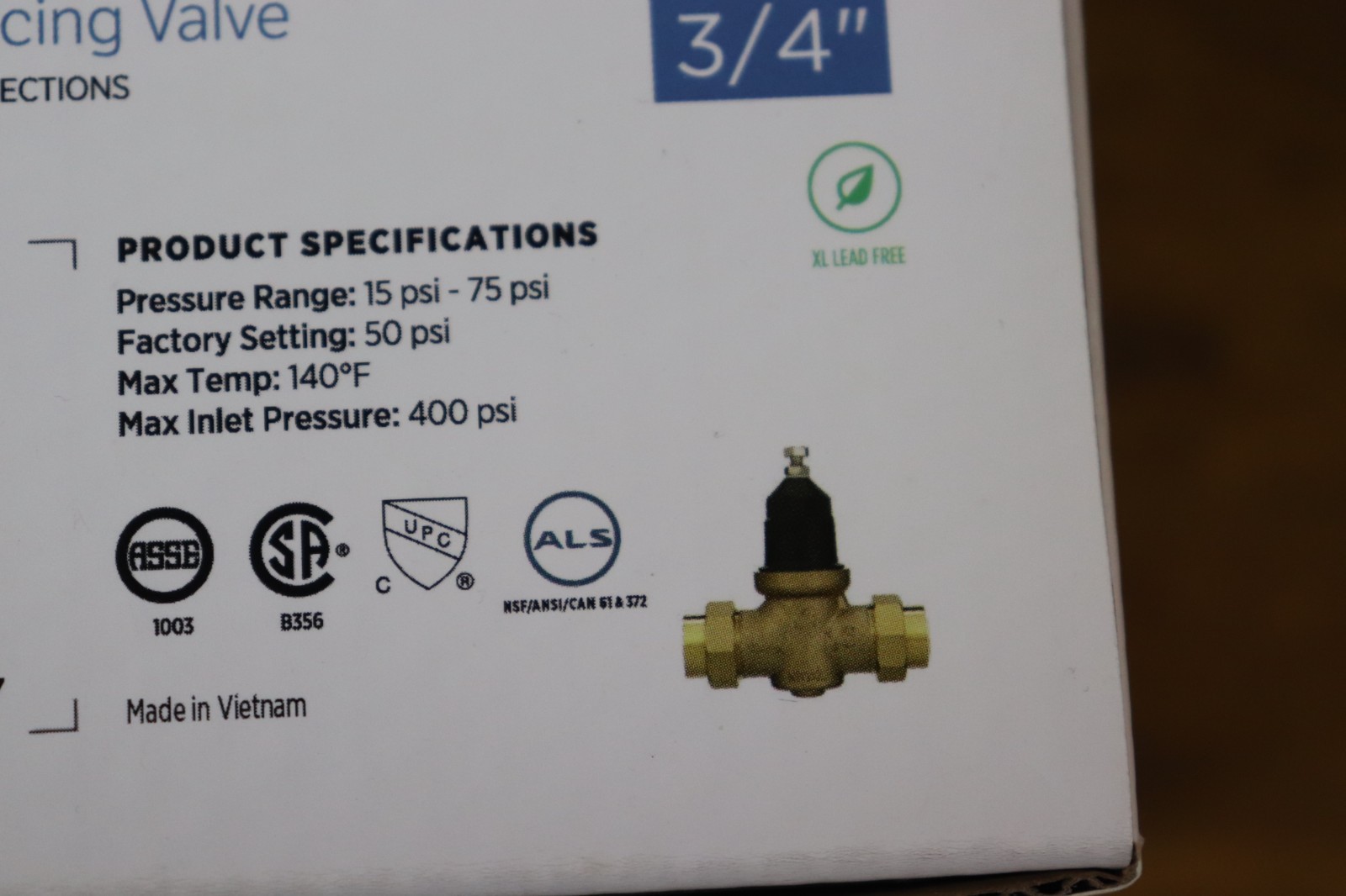 Zurn Wilkins (34-NR3XLDU) 3/4″ Pressure Reducing Valve (Double Union FNPT)