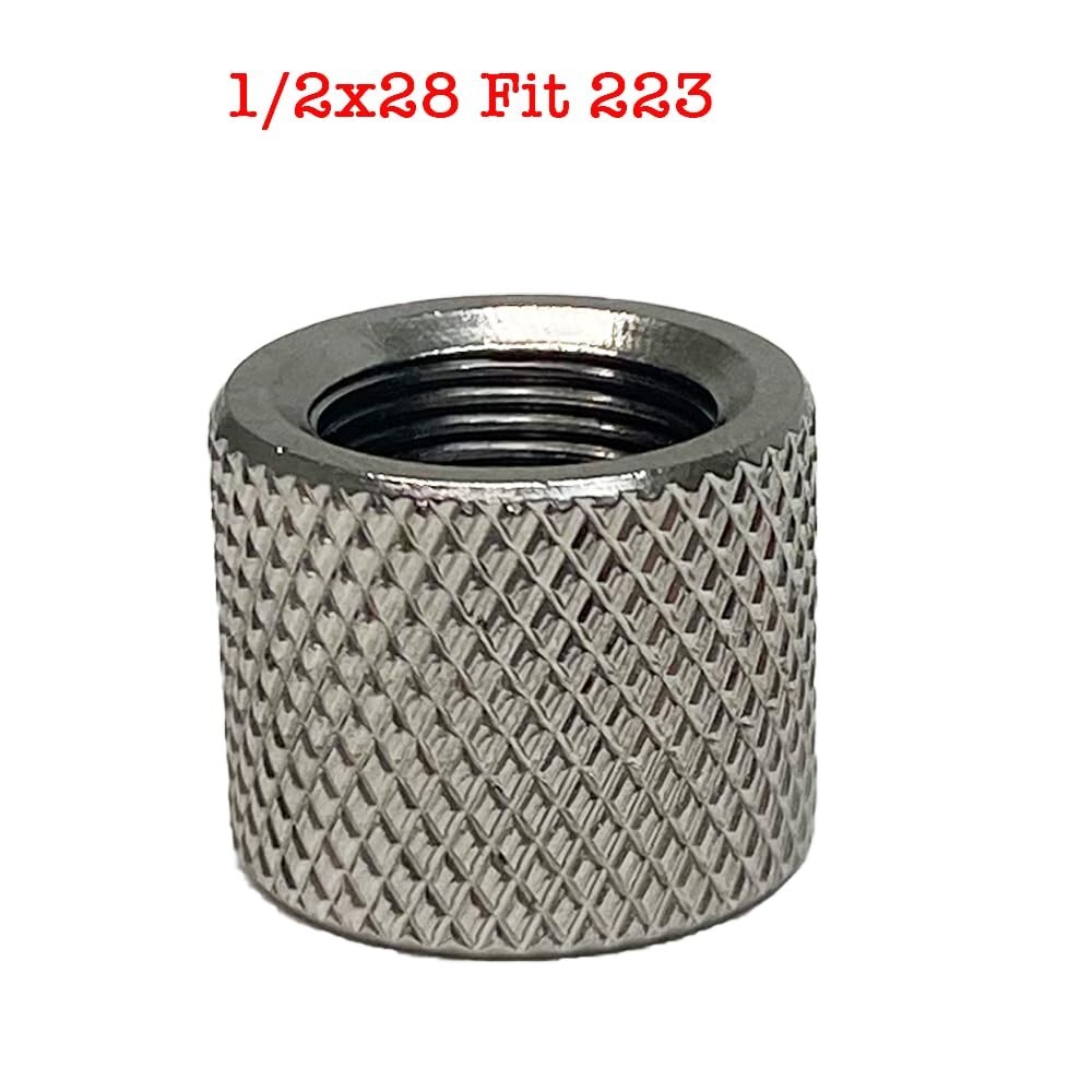 1/2″ x28 Thread Protector (Stainless Steel) with 1/2-28 Crush Washer (Silver)