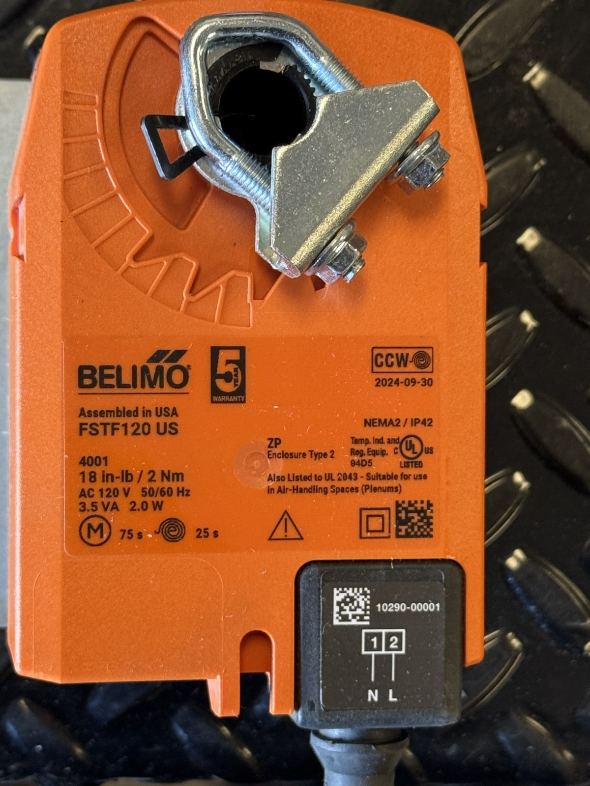 Belimo FSTF120-S US Actuator 120V 18 in-lb Spring Return – New Unused